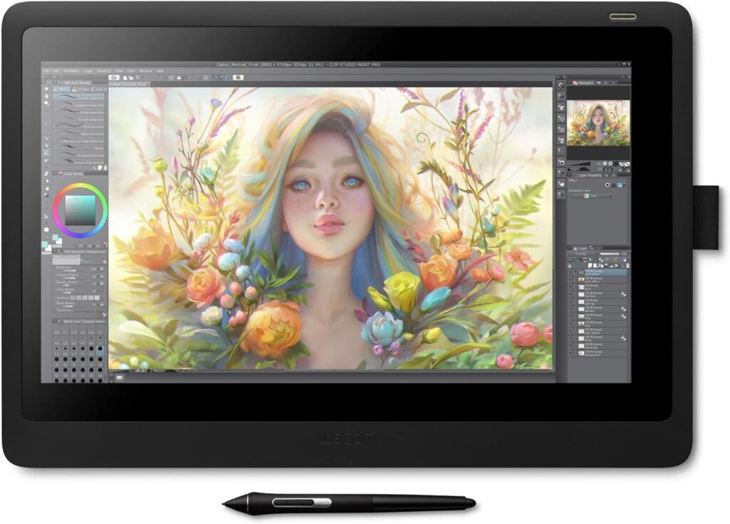 Wacom Cintiq 16 Drawing Tablet with Full HD 15.4-Inch Display Screen, 8192 Pressure Sensitive Pro Pen 2 Tilt Recognition, Compatible with Mac OS Windows and...
